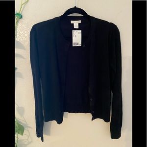 H&M basic black cardigan size M NEW W TAGS